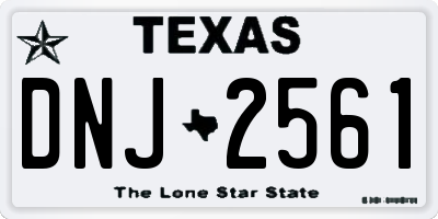 TX license plate DNJ2561
