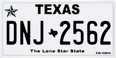 TX license plate DNJ2562