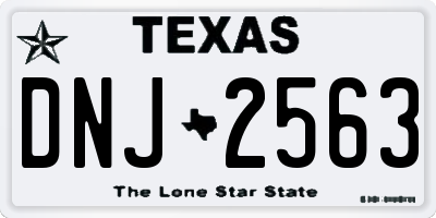TX license plate DNJ2563