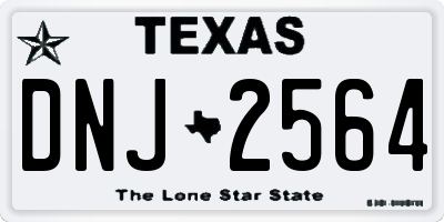 TX license plate DNJ2564