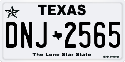 TX license plate DNJ2565