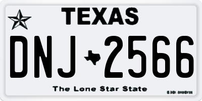 TX license plate DNJ2566