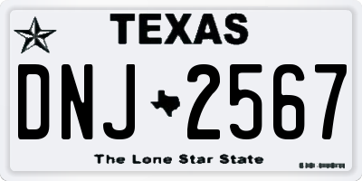 TX license plate DNJ2567
