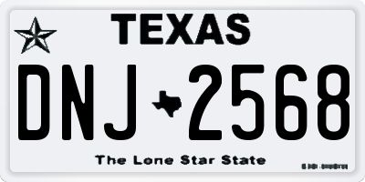 TX license plate DNJ2568
