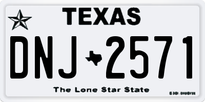 TX license plate DNJ2571