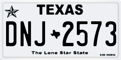 TX license plate DNJ2573