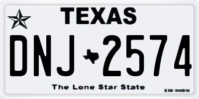 TX license plate DNJ2574