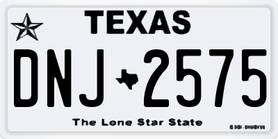 TX license plate DNJ2575