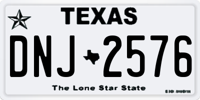 TX license plate DNJ2576