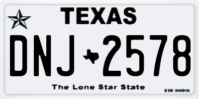 TX license plate DNJ2578