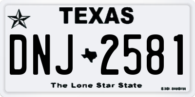TX license plate DNJ2581