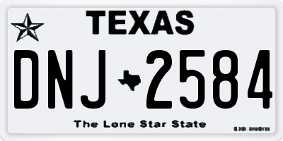 TX license plate DNJ2584