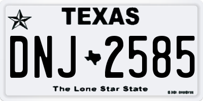 TX license plate DNJ2585