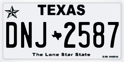 TX license plate DNJ2587