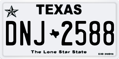 TX license plate DNJ2588
