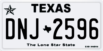 TX license plate DNJ2596