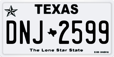 TX license plate DNJ2599