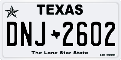 TX license plate DNJ2602
