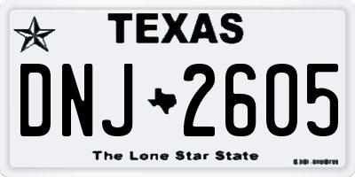 TX license plate DNJ2605