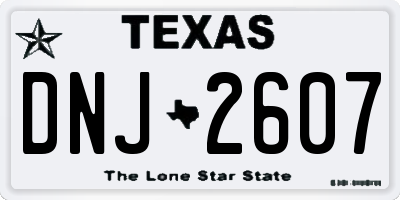 TX license plate DNJ2607