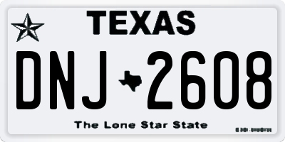 TX license plate DNJ2608