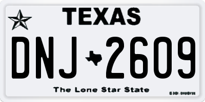 TX license plate DNJ2609