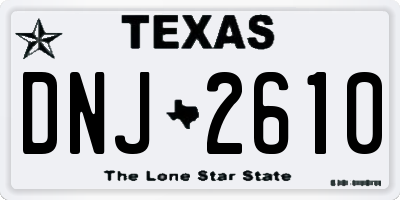 TX license plate DNJ2610