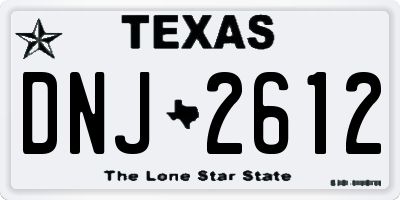TX license plate DNJ2612