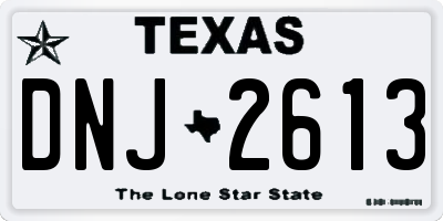 TX license plate DNJ2613
