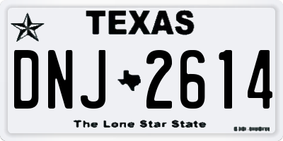 TX license plate DNJ2614