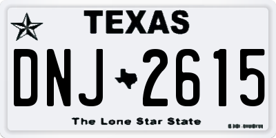 TX license plate DNJ2615