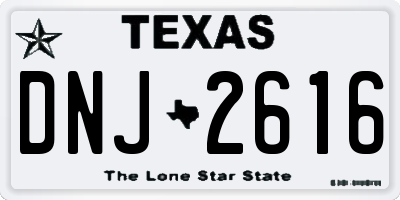 TX license plate DNJ2616