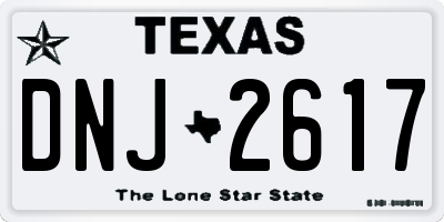 TX license plate DNJ2617