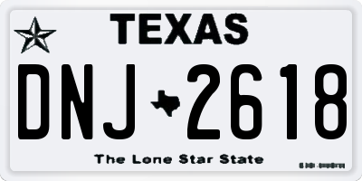 TX license plate DNJ2618