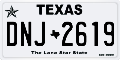 TX license plate DNJ2619