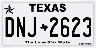 TX license plate DNJ2623