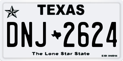 TX license plate DNJ2624