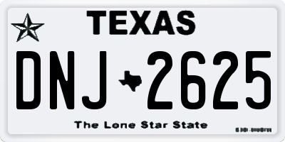 TX license plate DNJ2625