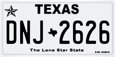 TX license plate DNJ2626