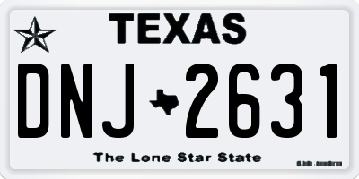 TX license plate DNJ2631