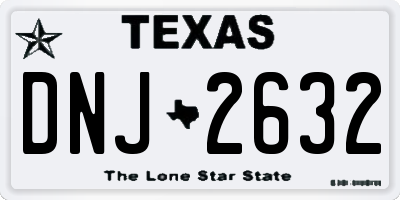 TX license plate DNJ2632
