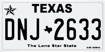 TX license plate DNJ2633