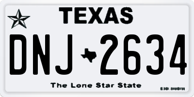TX license plate DNJ2634