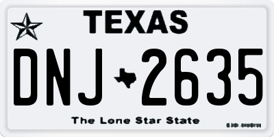 TX license plate DNJ2635