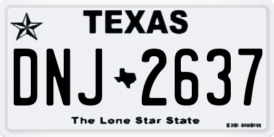 TX license plate DNJ2637