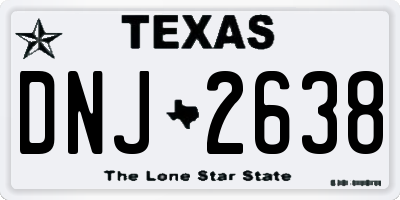 TX license plate DNJ2638