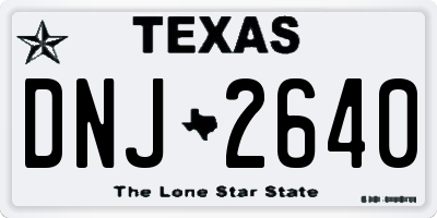 TX license plate DNJ2640