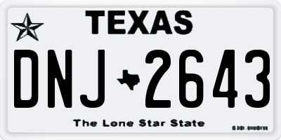 TX license plate DNJ2643