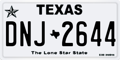 TX license plate DNJ2644