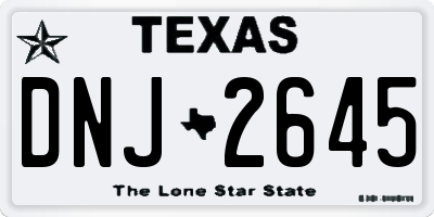 TX license plate DNJ2645